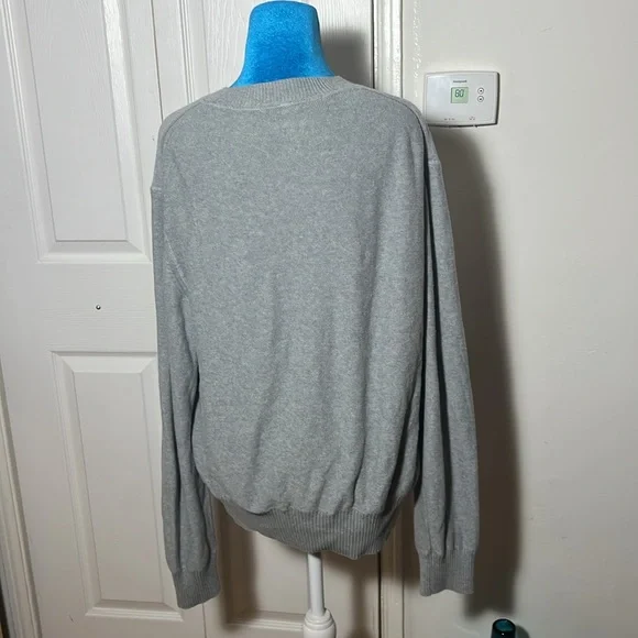 ALEX MILL Cotton Sweater Gray Large - Picture 6 of 8